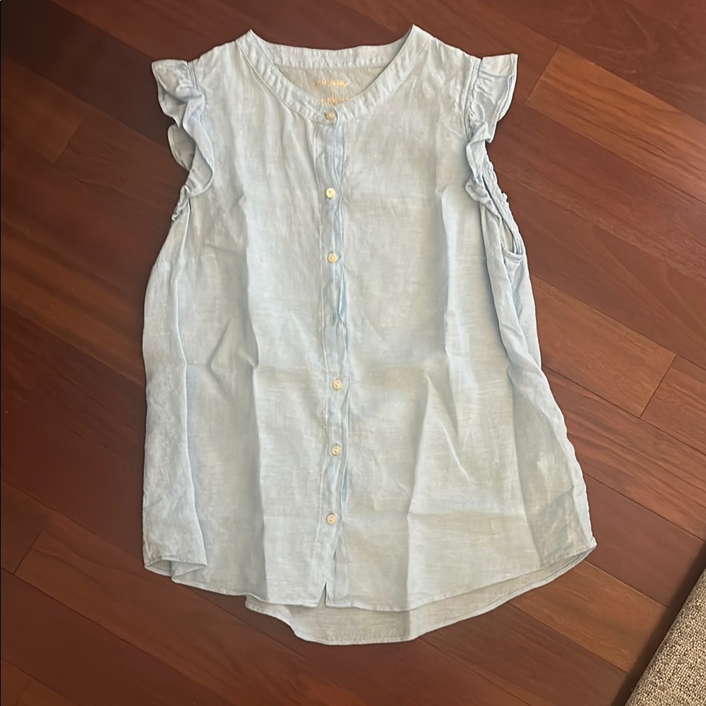 Lilly Pulitzer Blue Cap Sleeve Blouse